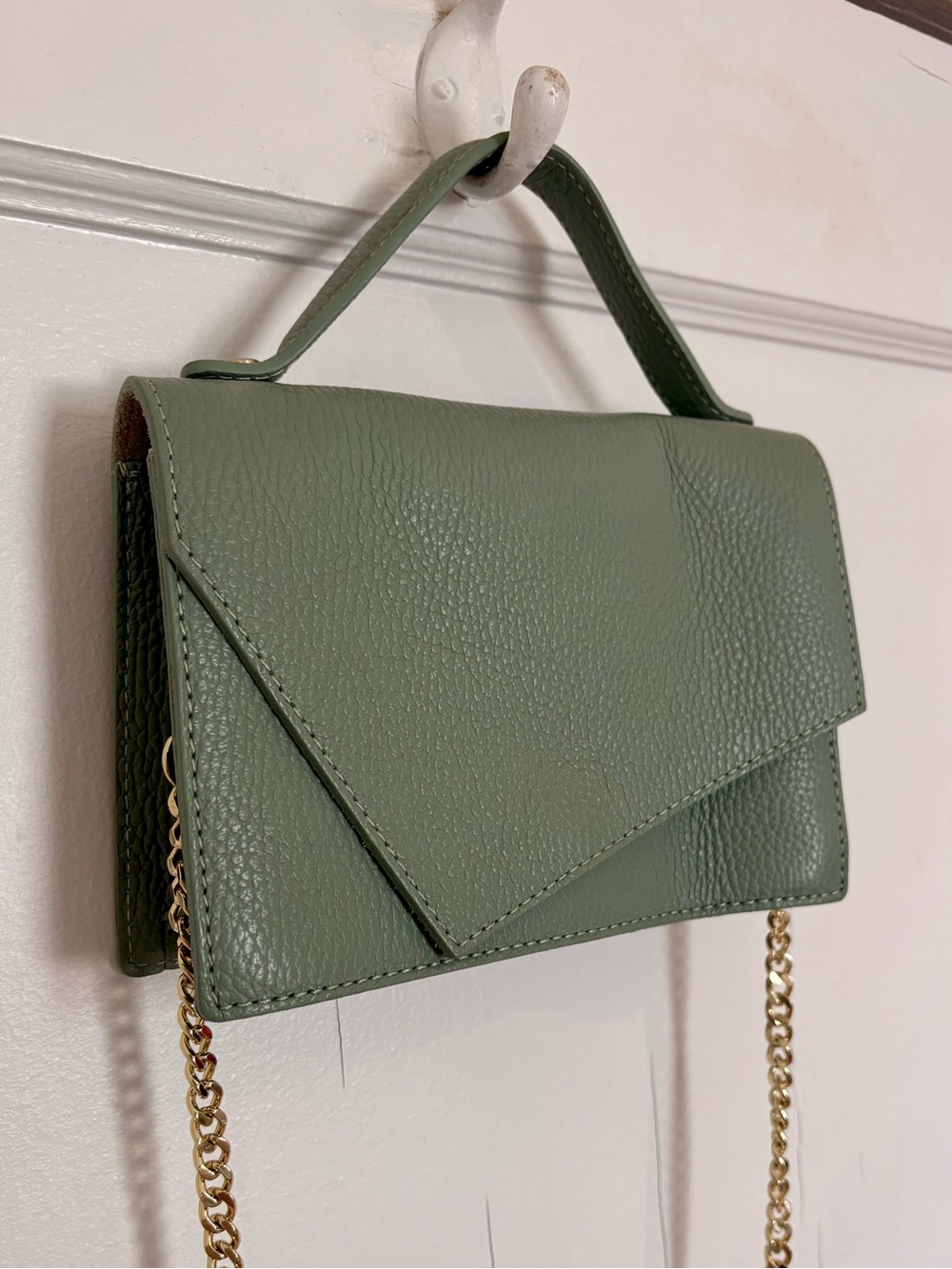 Handmade Italian Genuine Leather Teal Green Purse Shoulder/Handbag